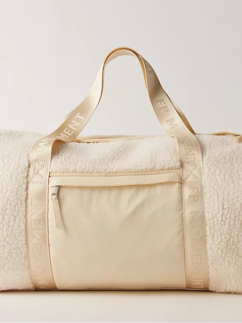 Free People Cream Sherpa Weekender Tote